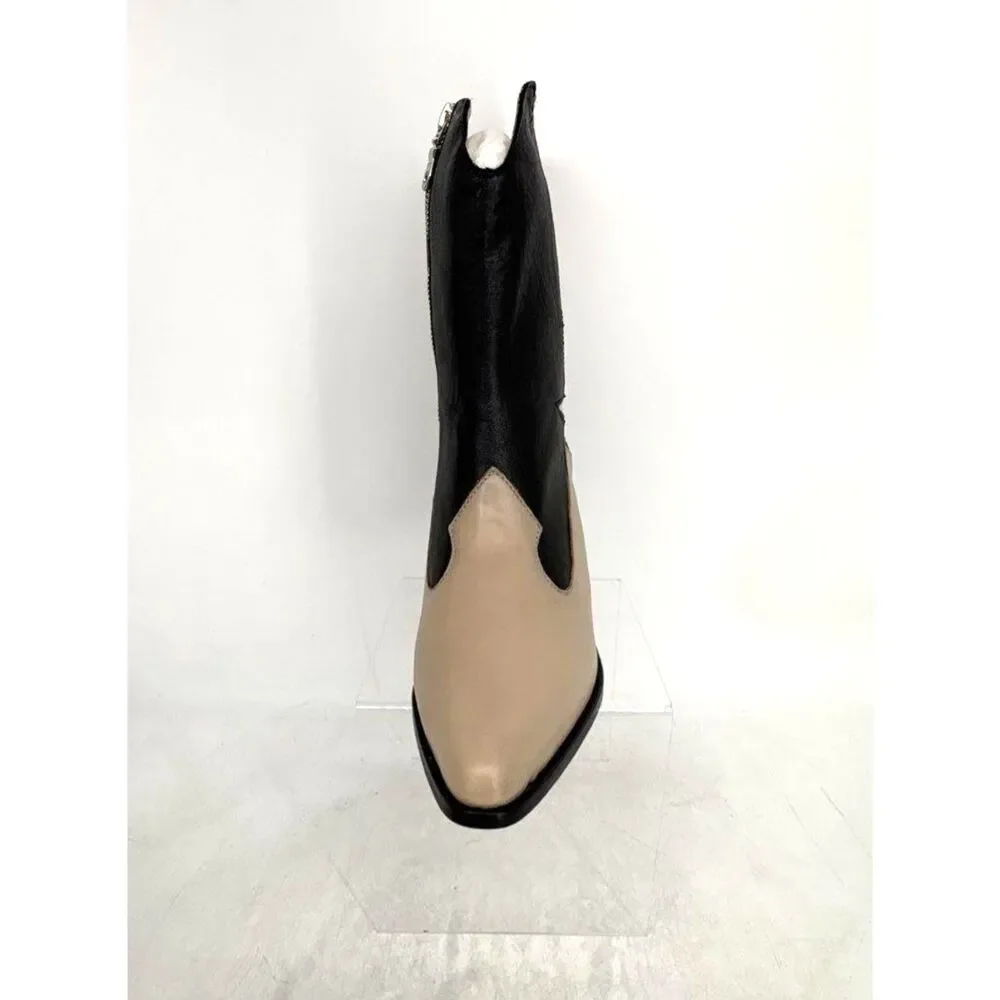 NIB Bala Di Gala Handmade Leather Stella Western Star Ankle Boots Tan Size 10